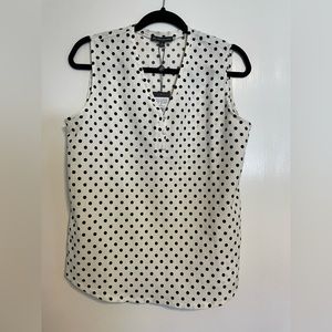 Sleeveless Polka Dot top by Adrianna Papell size Medium NWT